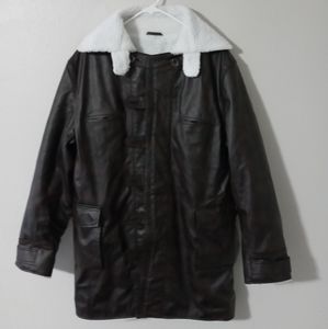 Pea coat brown pleather